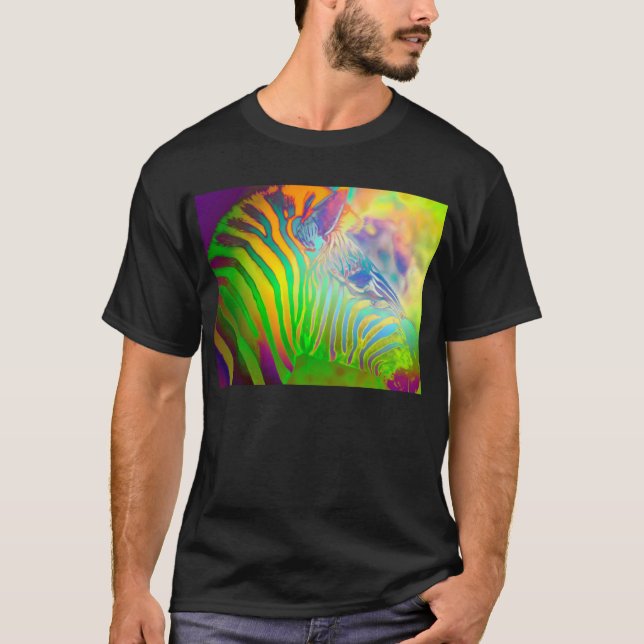 Camiseta Zebra selvagem psicadélico da vida (Frente)