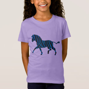 Camiseta Zebra Silhueta Negra e Azul