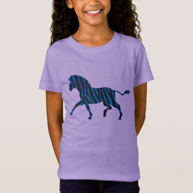 Camiseta Zebra Silhueta Negra e Azul (Frente)