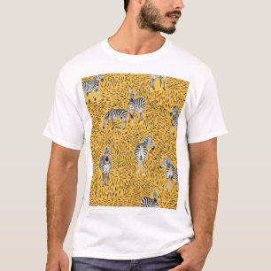 Camiseta Zebra stripes: fundo sem costura desenhado à mão.