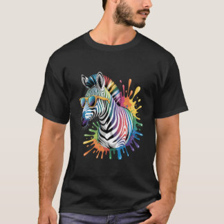 Camiseta Zebra Sunglasses Artwork African Animal Lover Safa
