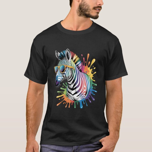 Camiseta Zebra Sunglasses Artwork African Animal Lover Safa (Frente)