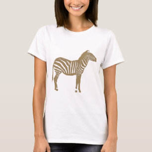 Camiseta Zebra - Taupe Tan e Branco
