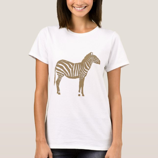 Camiseta Zebra - Taupe Tan e Branco (Frente)