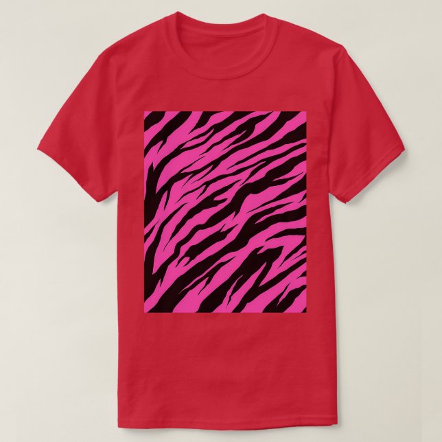 Camiseta Zebra Tiger Print Pink Graphic (Frente do Design)