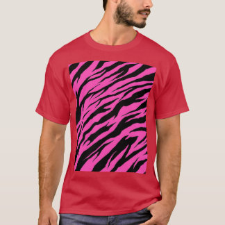 Camiseta Zebra Tiger Print Pink Graphic
