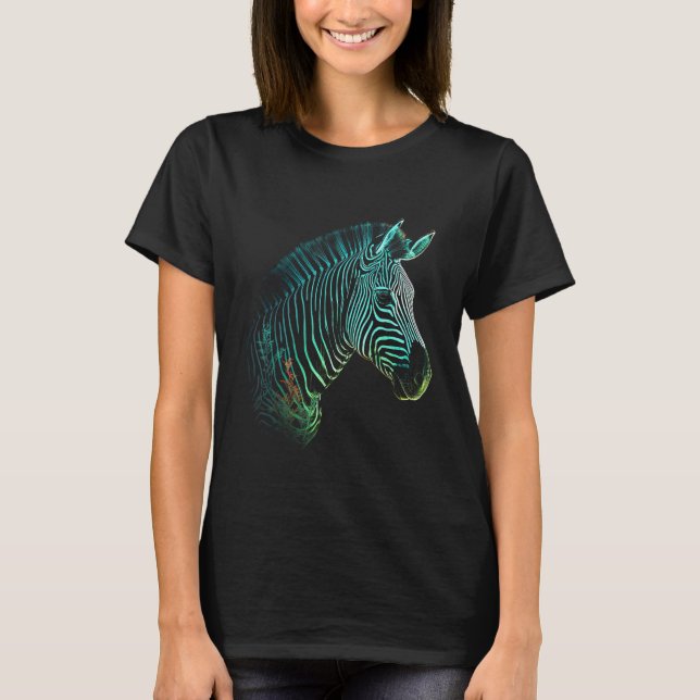 Camiseta Zebra Trabalho de arte Animal Motif Zebra 4 (Frente)