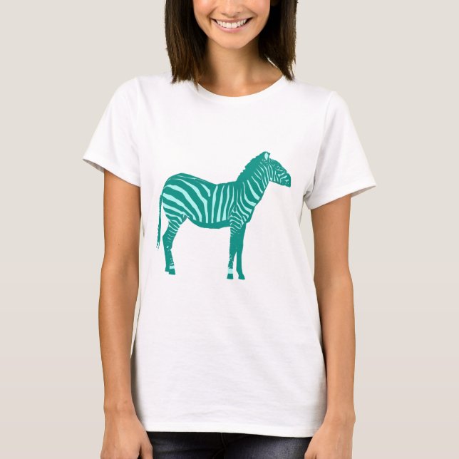 Camiseta Zebra - Turquesa e Aqua (Frente)