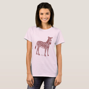 Camiseta Zebra - Vermelho escuro