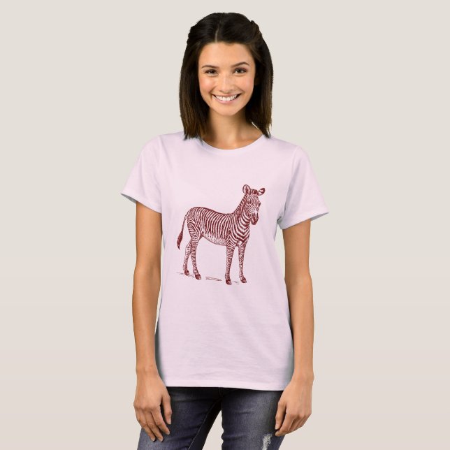 Camiseta Zebra - Vermelho escuro (Frente Completa)
