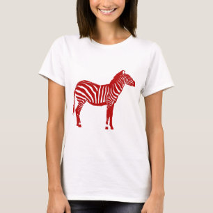 Camiseta Zebra - Vermelho profundo e branco
