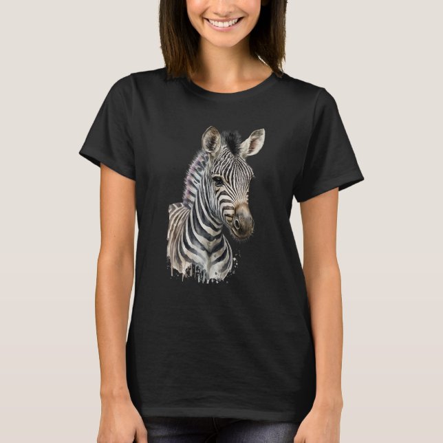 Camiseta Zebra Watercolor (Frente)