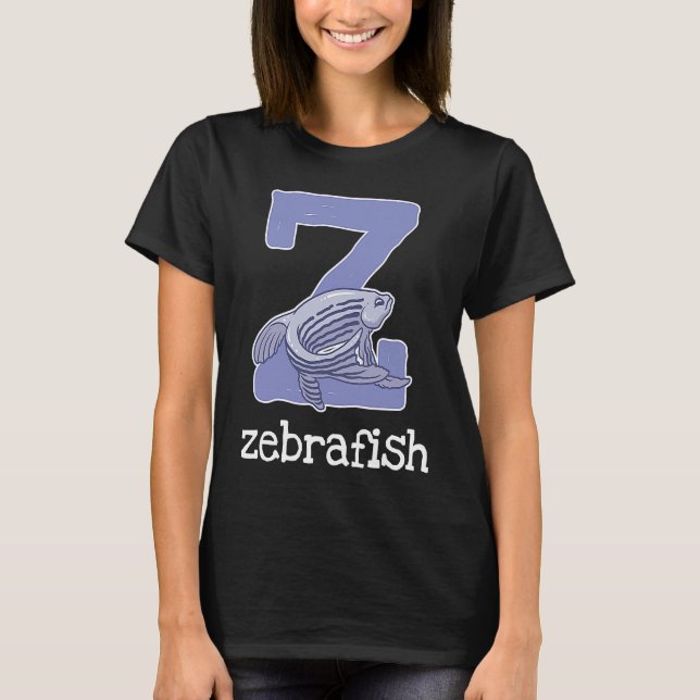 Camiseta Zebrafish Alphabet Letter Fish  Kids (Frente)
