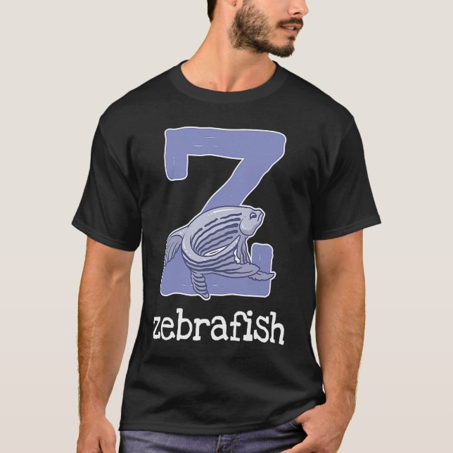 Camiseta Zebrafish - Letra alfabética peixe - Crianças (Frente)