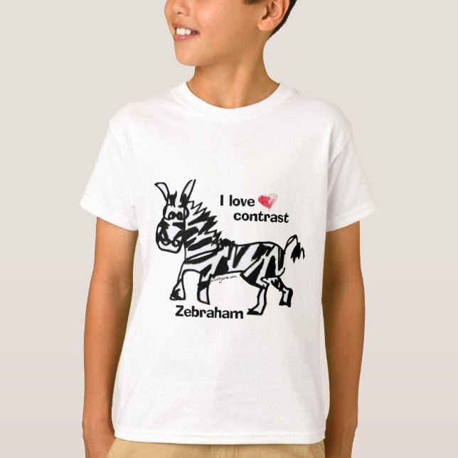 Camiseta Zebraham - Eu adoro contraste (Frente)