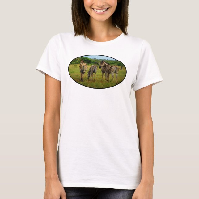 Camiseta Zebras Africanas em Contexto Natural (Frente)