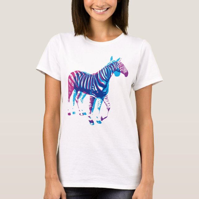 Camiseta Zebras - azul & roxo (Frente)
