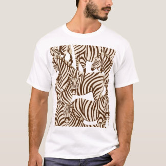 Camiseta Zebras, savana selvagem, padrão sem costura
