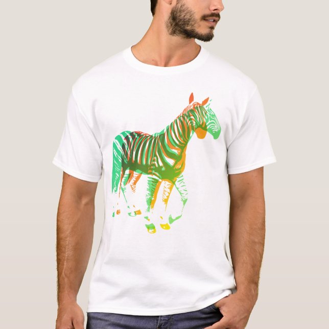 Camiseta Zebras - verde & laranja (Frente)