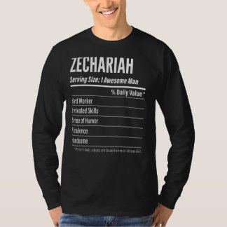 Camiseta Zechariah Servindo Tamanho de Nutrição Calorias no