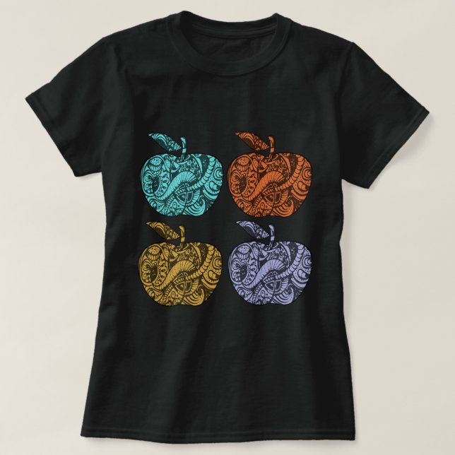 Camiseta Zeichnung von Äpfeln im Doodle Stil (Frente do Design)