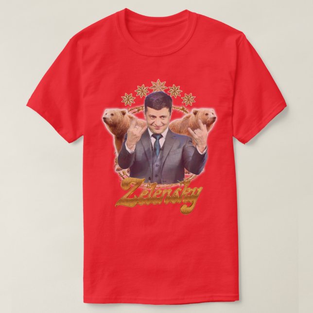 Camiseta Zelensky Ucrânia Retro Fan Art Design 2 (Frente do Design)