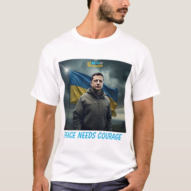 Camiseta Zelenskyy Flag Ucrânia United24 Resistth t-shirt (Frente)