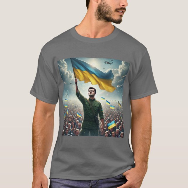 Camiseta Zelenskyy Ucrânia Rally T-Shirt (Frente)