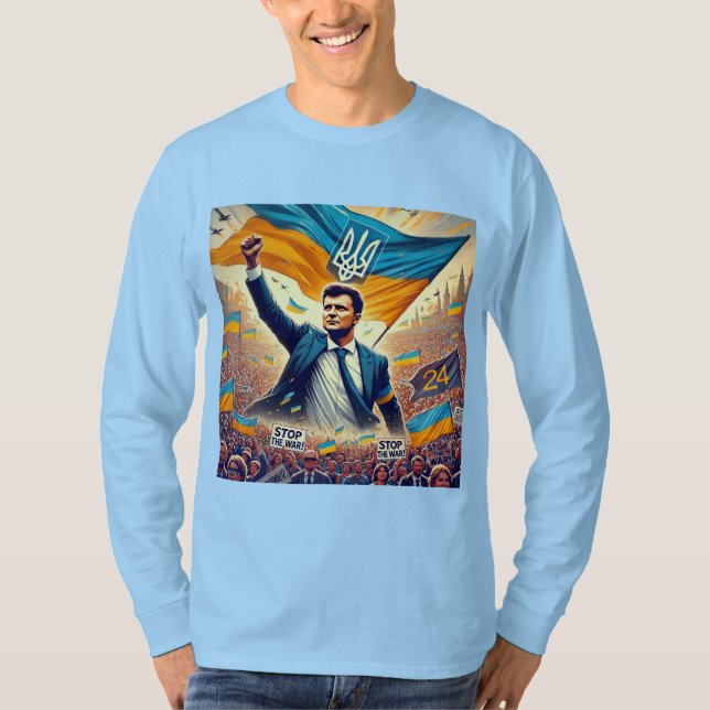 Camiseta Zelenskyy Ucrânia Support United24 (Frente)