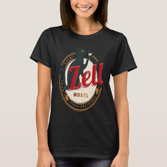 Camiseta Zell with Cat Vintage Moselle Rhineland Palatinate (Frente)
