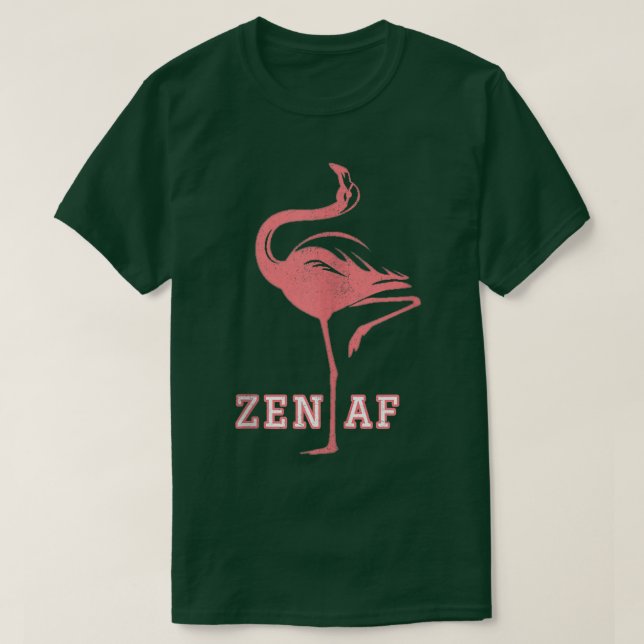Camiseta Zen Af Flamingo Funny Dizendo Que Yoga Dotou Mulhe (Frente do Design)