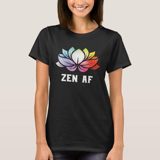 Camiseta Zen AF Tie Dye Lotus Flower Yoga Zen Meditation Na (Frente)