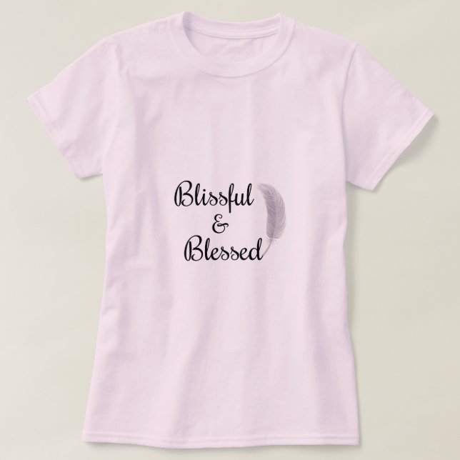 Camiseta Zen Angel Feather - T-shirt rosa positiva energéti (Frente do Design)