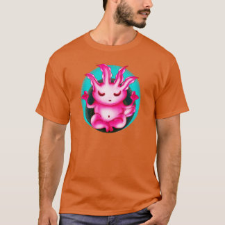Camiseta Zen Axolotl Meditação Buda Engraçado
