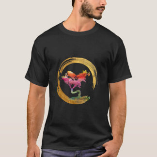 Camiseta Zen Bonsai Tree Japonês Circle Enso Art Asiático
