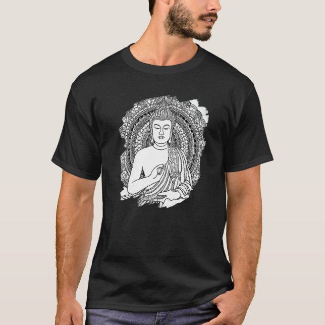 Camiseta Zen Buddha Mandala Spiritual Asian Style Meditatio (Frente)
