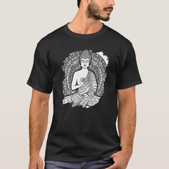 Camiseta Zen Buddha Mandala Spiritual Asian Style Meditatio (Frente)