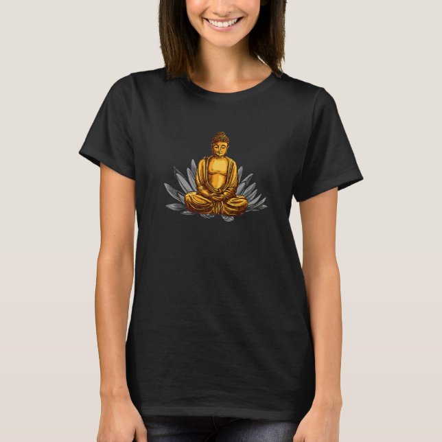 Camiseta Zen Buddha Statue in Lotus Position Premium (Frente)