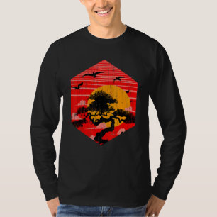 Camiseta Zen Buddhist Gardening Japonês Estético Sunset B