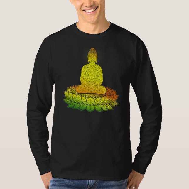 Camiseta Zen Buddhist Mantra Meditação Espiritual Buda (Frente)