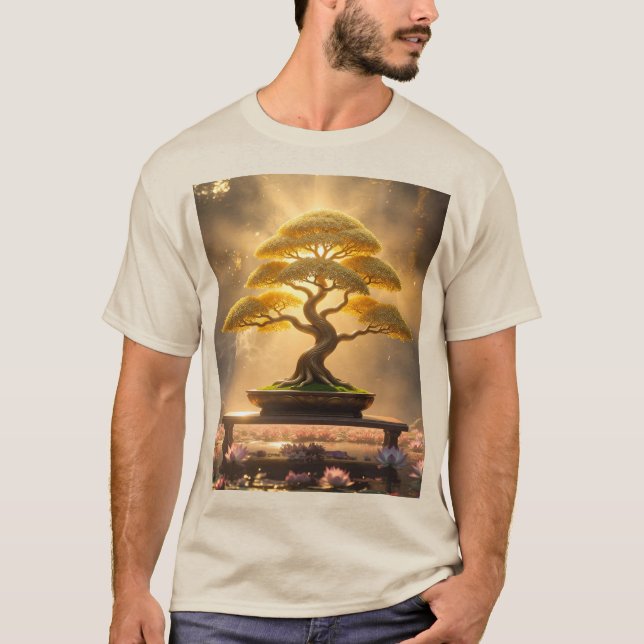 CAMISETA ZEN BUDISMO - ÁRVORE BONSAI - (Frente)