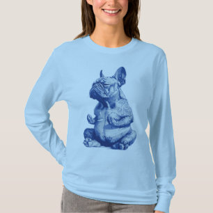 Camiseta Zen Bulldog em Pose de Meditação Arte