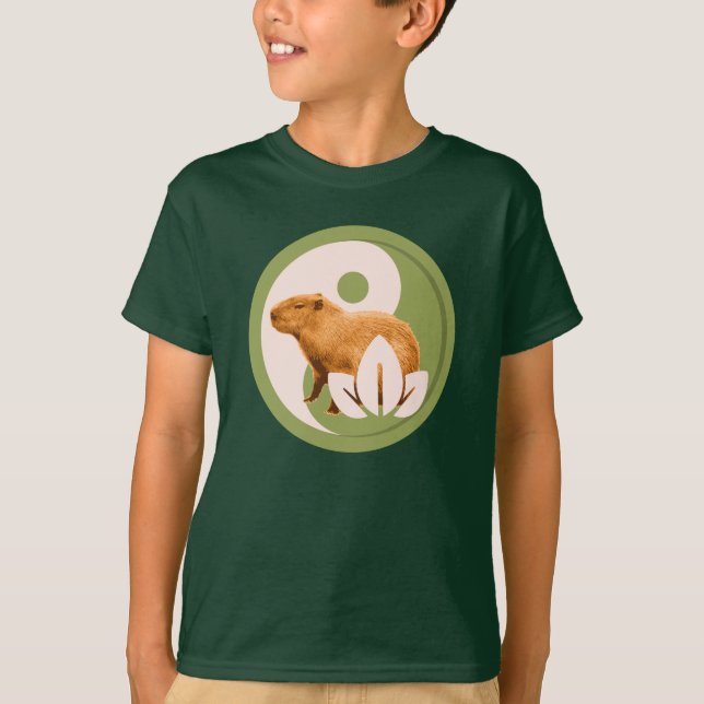 Camiseta Zen Capivara Yin Yang Nature Pacífica (Frente)