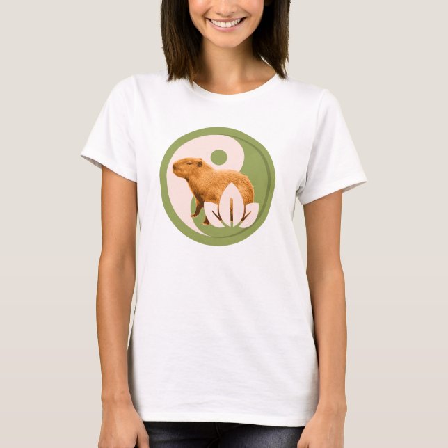 Camiseta Zen Capivara Yin Yang Nature Pacífica (Frente)