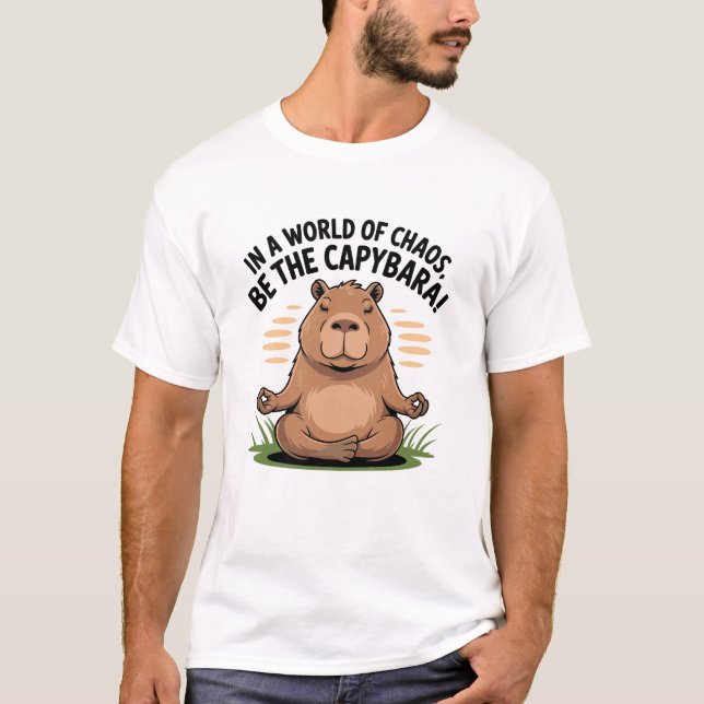 Camiseta Zen Capybara: Serenidade no Caos (Frente)