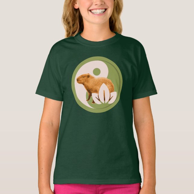 Camiseta Zen Capybara Yin Yang (Frente)