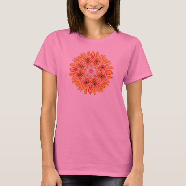 Camiseta Zen Dahlia Flower Mandala T-Shirt (Frente)