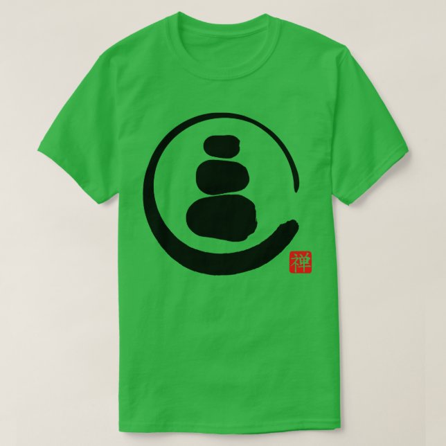 Camiseta Zen Enso Circle e Zen Stones (Frente do Design)