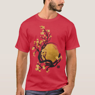 Camiseta Zen Enso Circle, Sun e Sakura Blossom