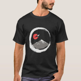 Camiseta Zen Enso Moon Mountain Japanese Tee